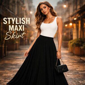 NEW Naked Wardrobe Bias-Cut Midi Skirt Black Size Small